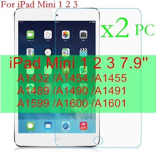 For iPad Mini 3 2 шт Защитное стекло для apple ipad air 1 2 pro 9,7 10,5 устойчивая к царапинам Защита экрана для ipad 2, 3, 4 стеклянная пленка - Цвет: For iPad Mini 3