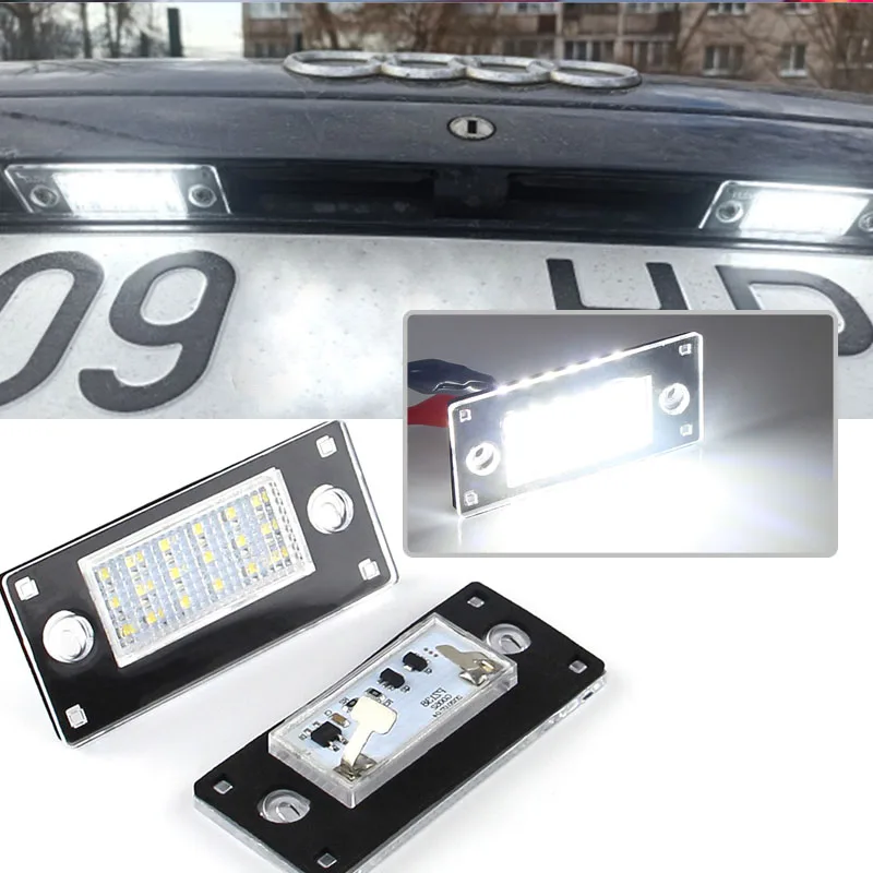 2Pcs Free Error LED Rear Number Plate Light For Audi A3 8L S3 2000-2003 Audi A4 B5 S4 RS4 Avant 1999-2001 OEM#:8D9943021F/G/H