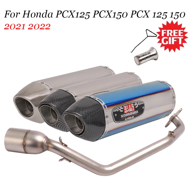 

Мотоцикл Yoshimura R77 для Honda PCX125 PCX150 PCX 125 150 2021-2022 глушитель выхлопных газов полная система глушитель Передняя средняя труба