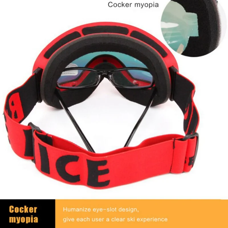 

Ski Goggles Double Layers Anti-fog Snowboard Eyewear Anti-fog Big Ski Mask Glasses Snow Snowmobile Man Women Skiing Apparel New
