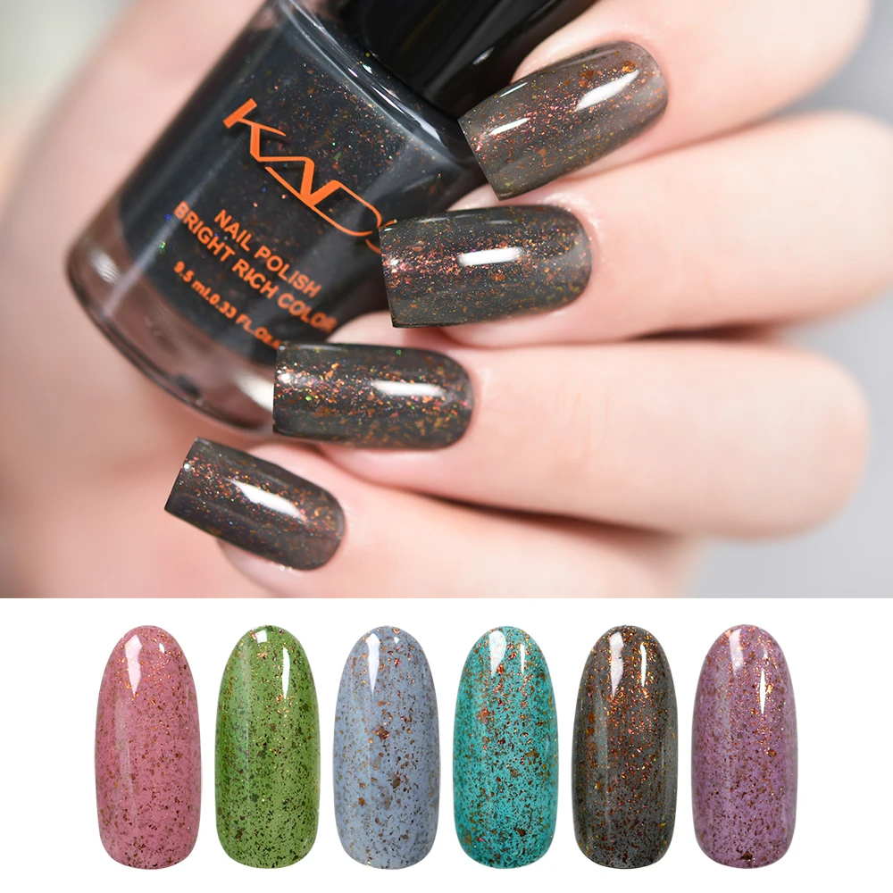 KADS 6pcs/set Mica Nail Polish 9.5ML Sequins Flakies Semi Permanent Art Lacquer Varnish Shinny Shimmer | Красота и здоровье