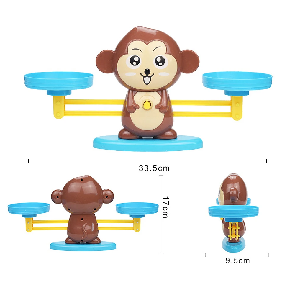 Monkey Digital Scale Early Learning Balance With Magnetic number block Preschool teaching Math Board Party Game Toy For Children | Игрушки и
