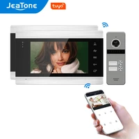 jeatone tuya smart app 7 inch video door phone wifi intercom for multi apartments security with remote control motion detection