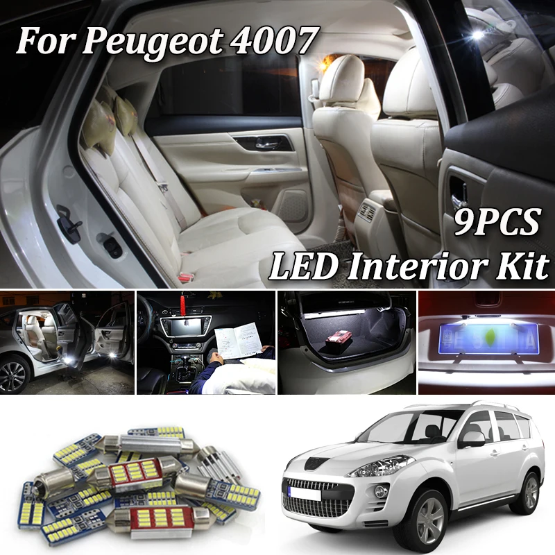 9 шт. внутренпосылка для Peugeot 4007|Сигнальная лампа| |