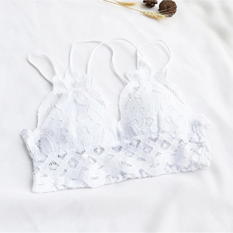 

Hjwsfdcai 2020 New Women Sexy Hollow Push Up Pattern embroidery Out Bralette Ladies Comfortable Lace Seamless Lingerie Top Sexy