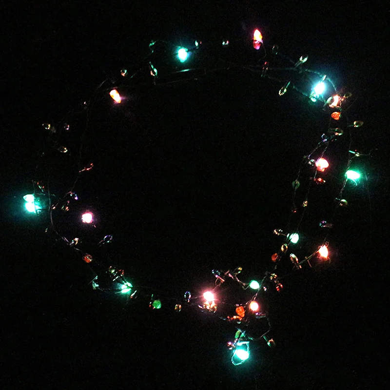 

1 Pcs Mini Flashing Light-up Blinking Christmas Lights Costume Necklace 8 LED Bulbs LED Lights Necklace Holiday Lighting