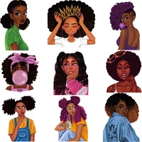 beauty africa girl iron on patches for clothing heat transfer accessories thermo stickers applique on clothes patch for t shirt