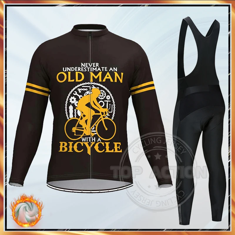 

Winter Cycling Jersey Set 2021 Man Fleece Cycling Clothing MTB Bike Bib Pants Set Ropa Ciclismo Triathlon Suits Bicycle Jacket