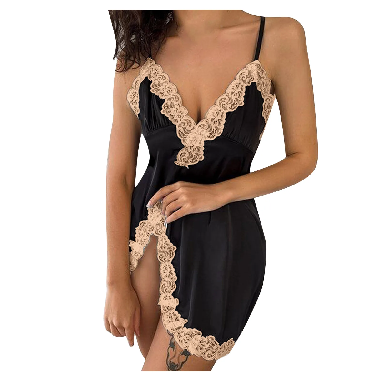 

Summer Sexy Nightwear Sleeveless Lace Loose Home Clothes Camisole Casual V-neck Nightdress clothes New Sleepwear Soft Pajamas