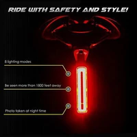 bicyle rear led light usb rechargeble taillights highlight cob mountain bike aluminum lamp edf88