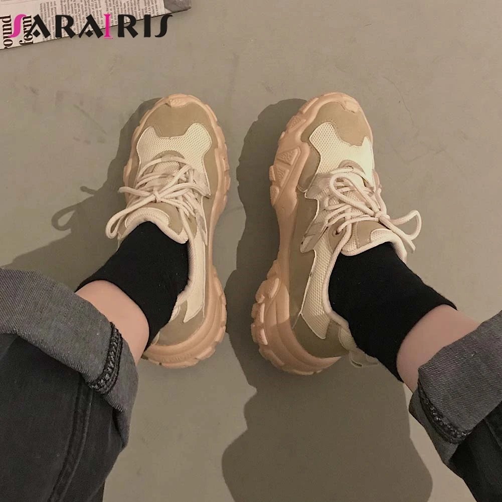 

Женские кроссовки на толстой подошве SARAIRIS, Дизайнерские повседневные Прогулочные кроссовки на платформе, весна 2021