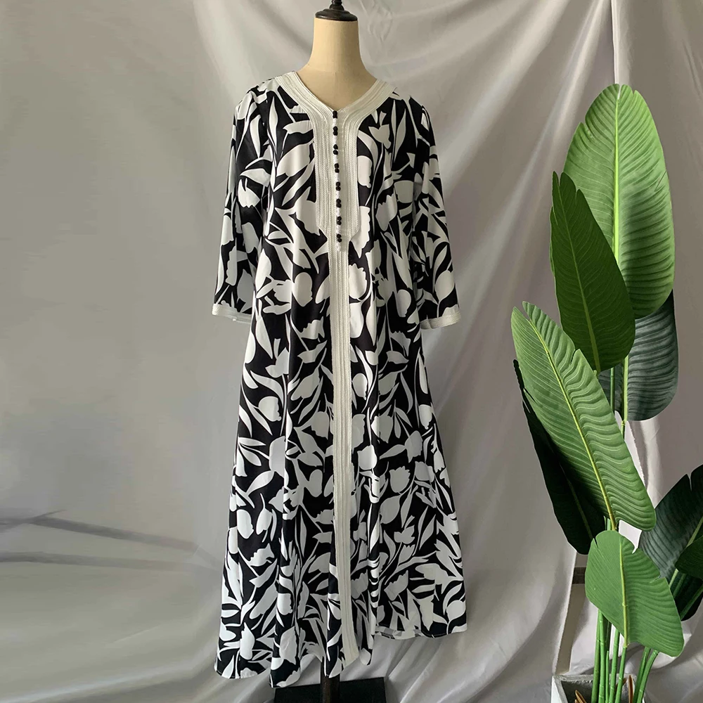 Женское атласное платье-кафтан длинное платье-хиджаб в мусульманском стиле |