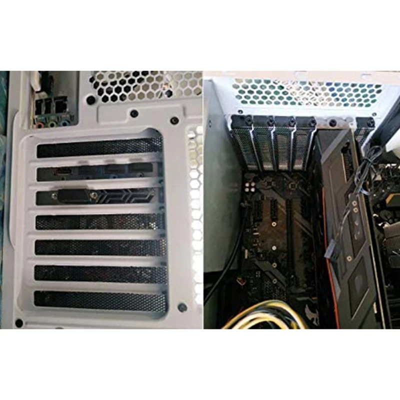 

20 Pieces PCI Slot Cover Hard Steel Dust Filter Blanking Plate, Vented Slot Covers for Computer Cases with 20 Screws