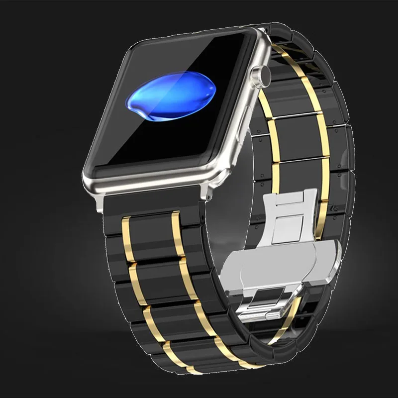 Ремешок спортивный для Apple Watch series 5 4 3 2 1 керамический браслет iWatch 42/44/40/38 мм умные