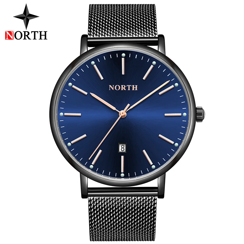 Часы NORTH Мужские кварцевые роскошные брендовые модные водонепроницаемые