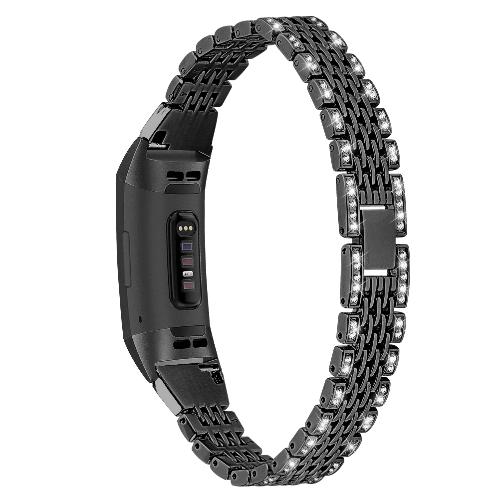 Металлический ремешок для Fitbit Charge 2 Charge 3 Band Diamond нержавеющая сталь Chained сменный Браслет ремешок для Fit bit Charge