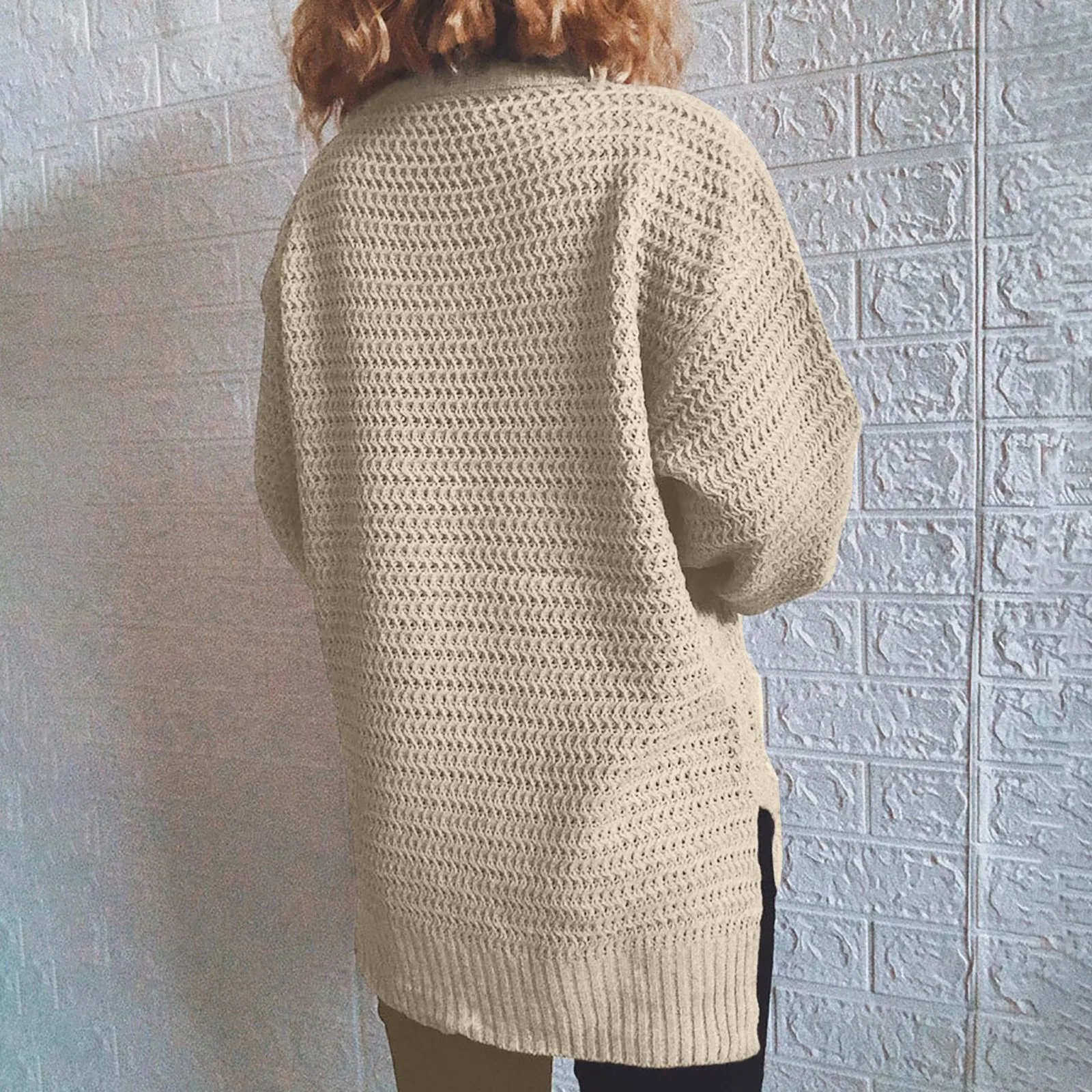 2021 Warm Fall Winter Sweaters Women High Neck Split hem Knitted Sweater Ladies Plus Size Pullover Tops Casual Female |