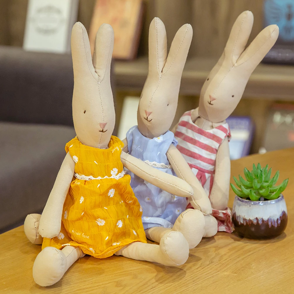

Cute Rabbits Plush Toys Elegant Cute Bunny With Fashion Dress Stuffed Soft Rabbit Doll Birthday Gifts For Girlfriend and Kids