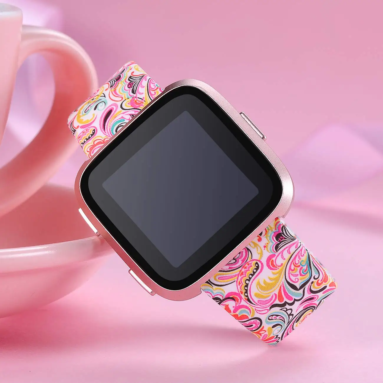 Fitbit Versa, ремешок, силиконовый сменный ремешок с цветочным леопардовым принтом, браслет, браслет, Ремешки для наручных часов для Fitbit Versa