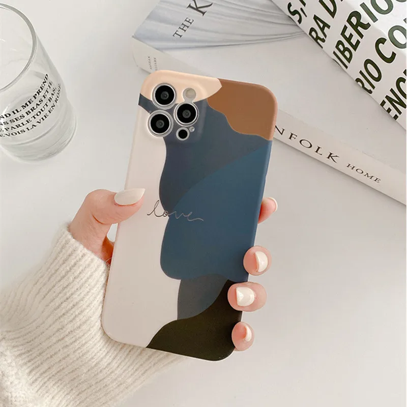 

Retro Abstract Geometry Wall art japanese Phone Case for apple iPhone 12 11 Pro Max XR XS Max x 7 8 Plus 7Plus Case Cute Cover