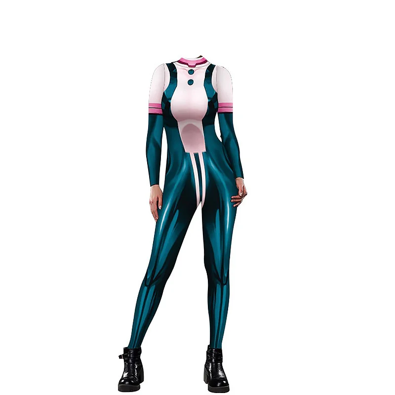 Аниме Моя геройская Академия Asui Tsuyu Косплей костюмы комбинезон OCHACO URARAKA Хэллоуин