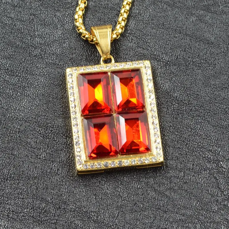 Новое модное мужское ожерелье золотистого цвета с подвеской в стиле хип-хоп