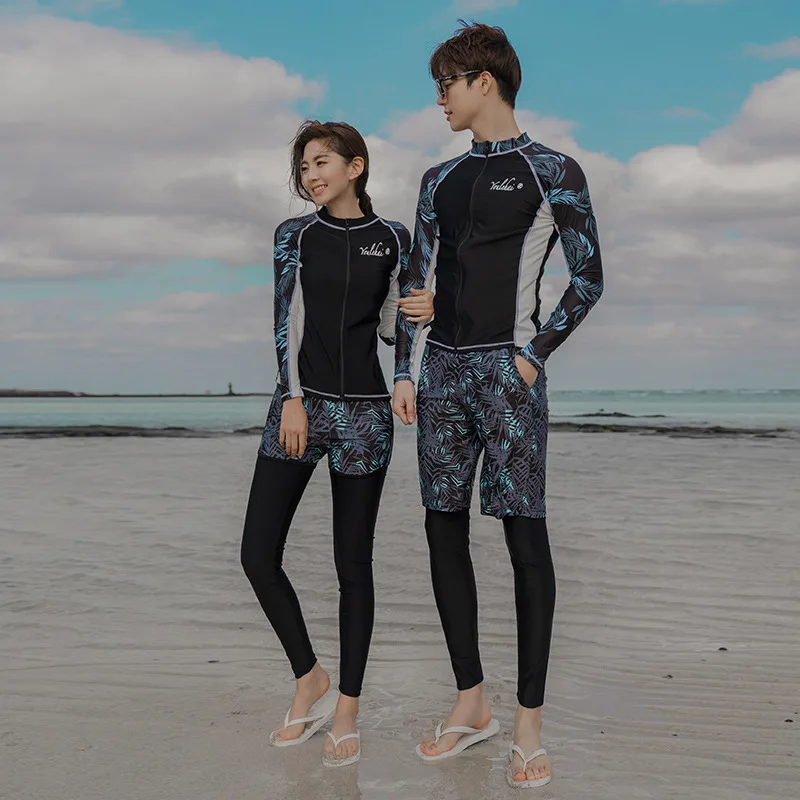 買取 2021夏のカップル水着サーフィンダイビングスーツ女性ラッシュガードuvプルーフ長袖水着ズボン速乾性ビーチウェア