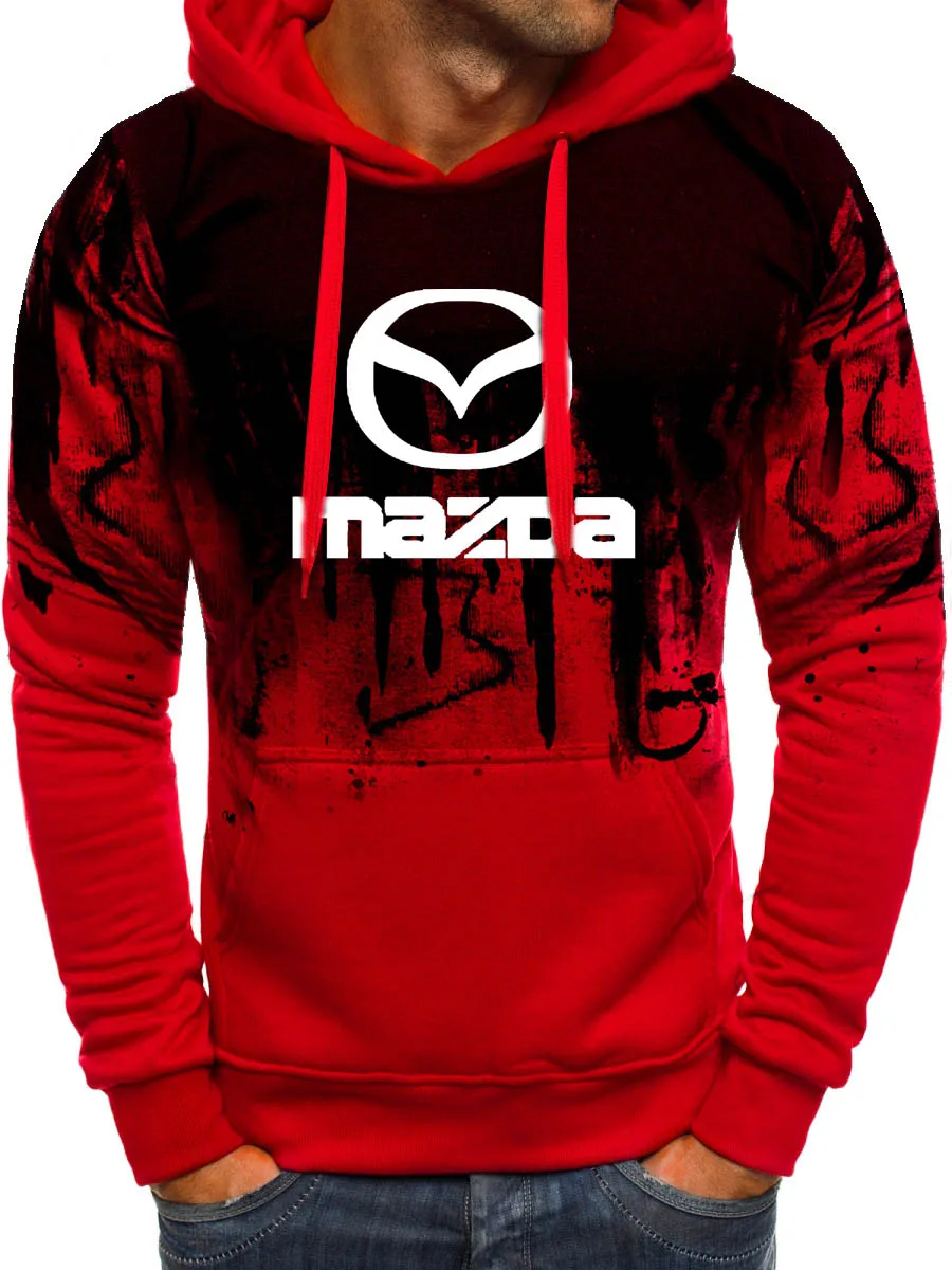 

Mazda Car Logo Printing Spring Autumn Fashion New Men's Hoodie Casual Gradient Cotton Pullover High Quality Men's Sweatshirt