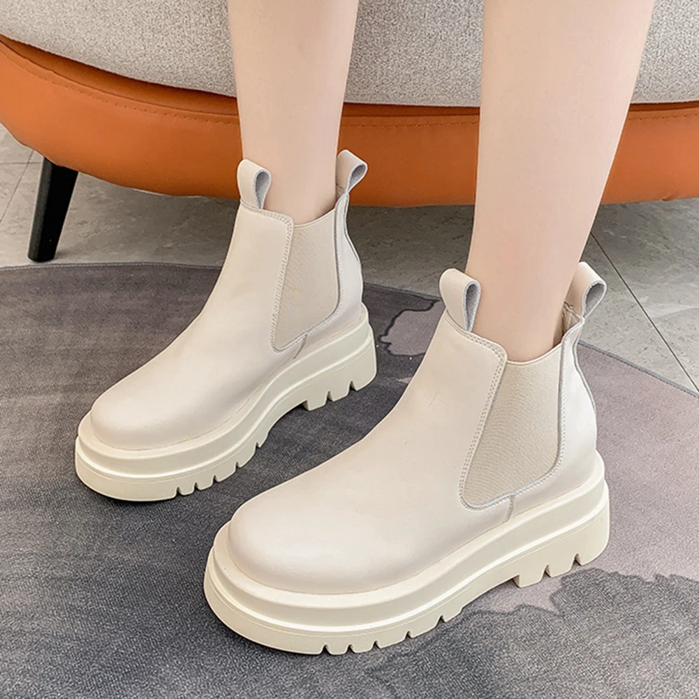 

Brand New 2020 Fashion Leisure Split Leather Top Quality Leisure Chunky Heels Women Winter Shoes Female Ankle Boots