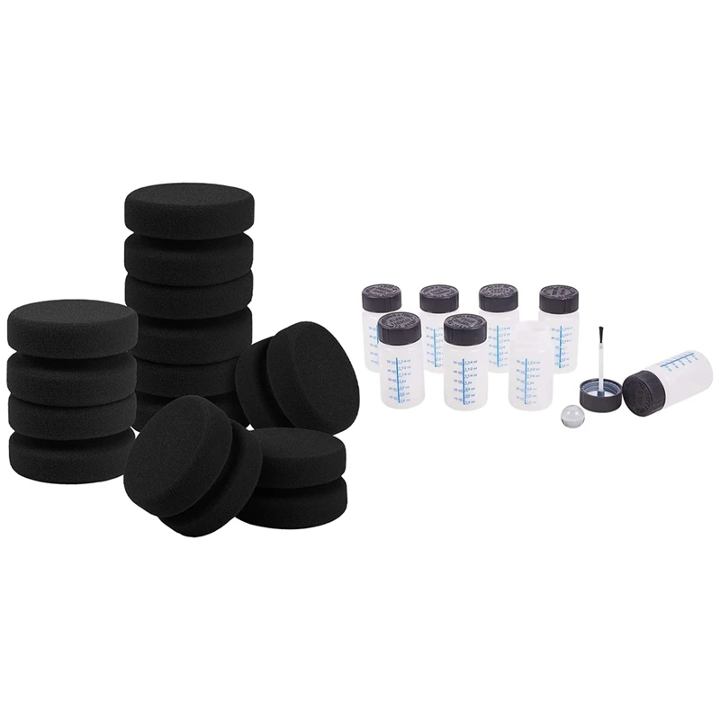 

Paint Sponges,Double Layer Circular Painting Sponge with Paint Press Up Bottles with Brush and Mixing Ball, 8 Pcs 60 Ml
