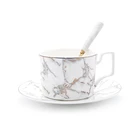 Керамические чашки и блюдца для послеобеденного черного чая, кофейная чашка из костяного фарфора с подносом, фарфоровый набор посуды для напитков, Прямая поставка