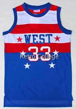 

#33 KAREEM ABDUL Jabbar 1980 All satr BASKETBALL JERSEY Embroidery Stitches Top Quality Stitched embroidery