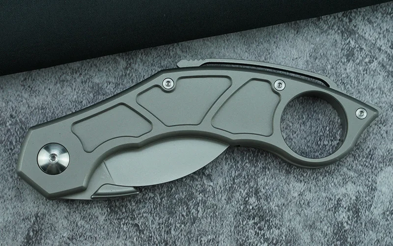 

LEMIFSHE Flipper folding knife M390 blade titanium alloy handle camping outdoor survival kitchen practical fruit knife EDC tool