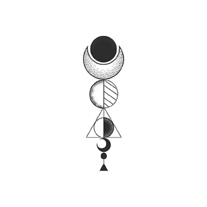 

120MM60MM Bad Girl Moon Tattoo Sticker Waterproof Literary Moon God Power Simple Totem Tattoo Sticker
