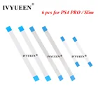 Гибкий ленточный кабель, 6 шт., для Sony Dualshock 4 PS4 PRO Slim, плата для зарядки 12, 14 контактов Кабель выключателя питания, 10 контактов, сенсорная панель