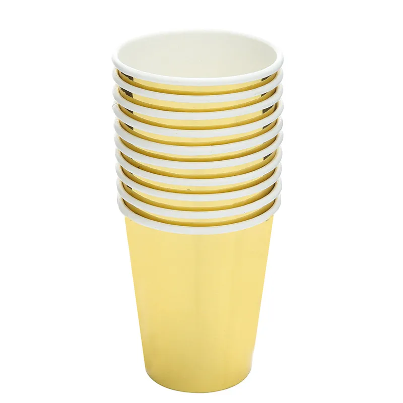 10 шт./компл. розовое золото фольга одноразовая посуда Рождество Новый Год