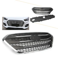 car front grille upper radiator hood grill w emblem for hyundai ix35 tucson 2013 2014 2015 2016 abs accessories