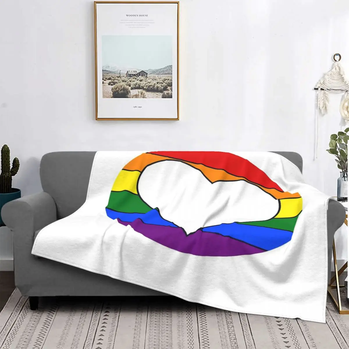 

Manta de corazón blanco de orgullo, para cama colcha, edredones a cuadros, manta para bebé, Sudadera con capucha, ropa de cama d