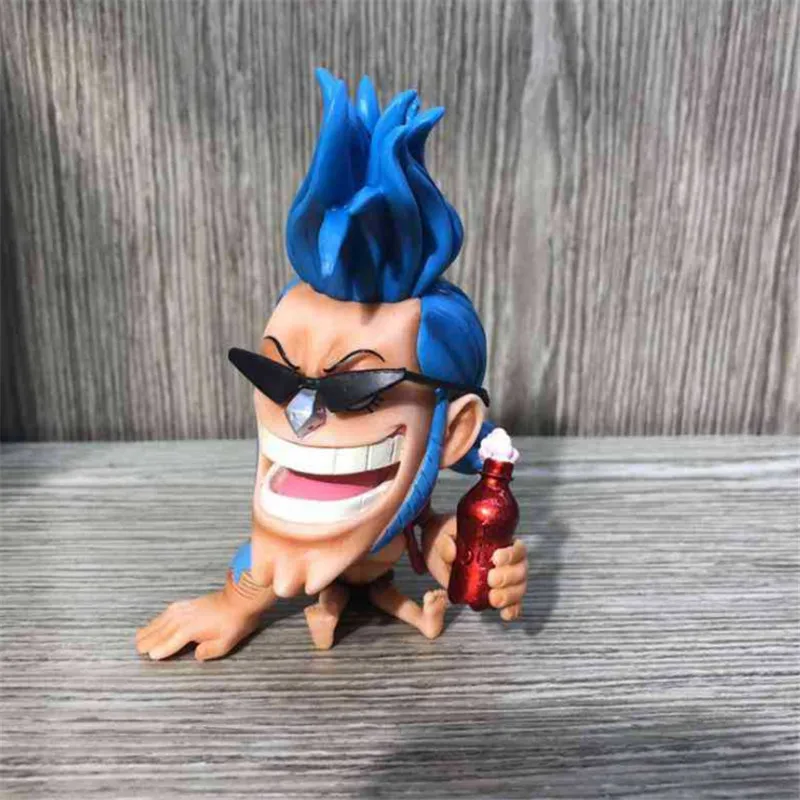 FRANKY Q смеется сидя очень мило. ПВХ фигурки героев Luffy Zoro прекрасная Коллекционная