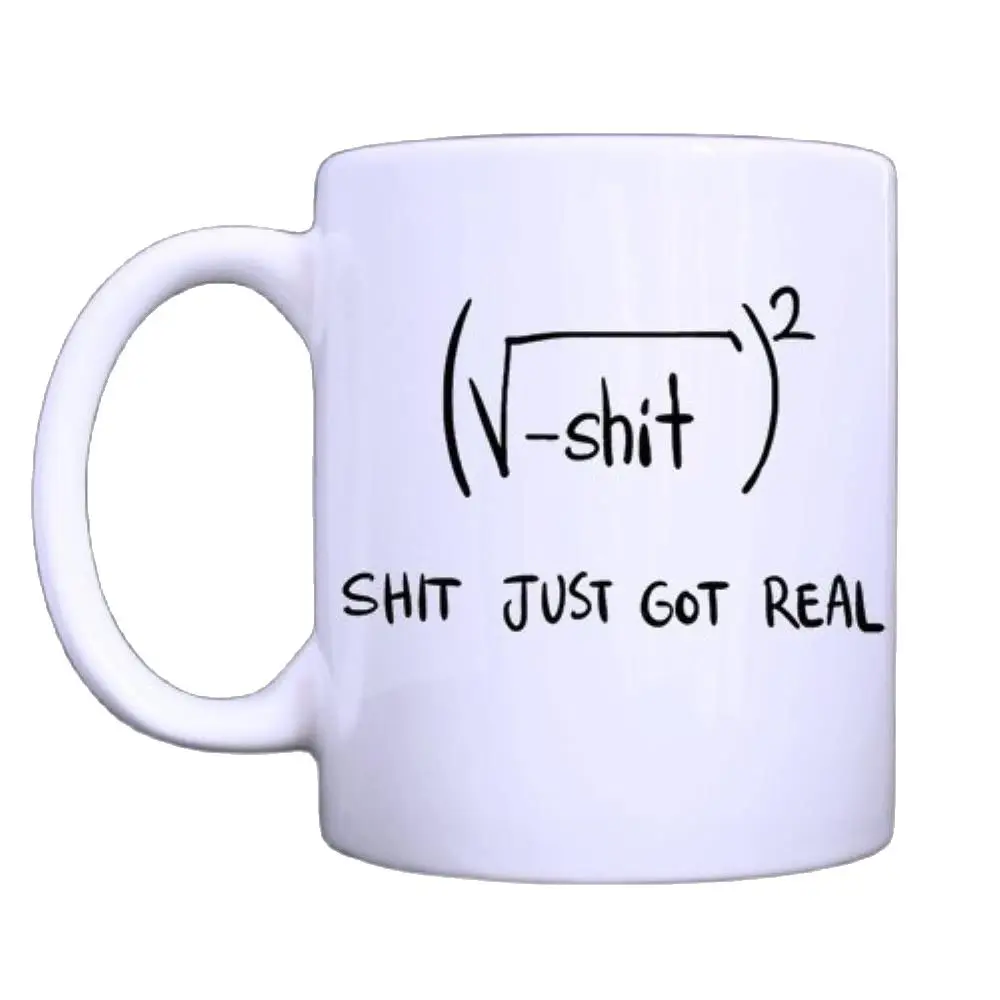 

Coffee Mug "Shit Just Got Real"(11 Oz ) Ceramic White Cups For Men