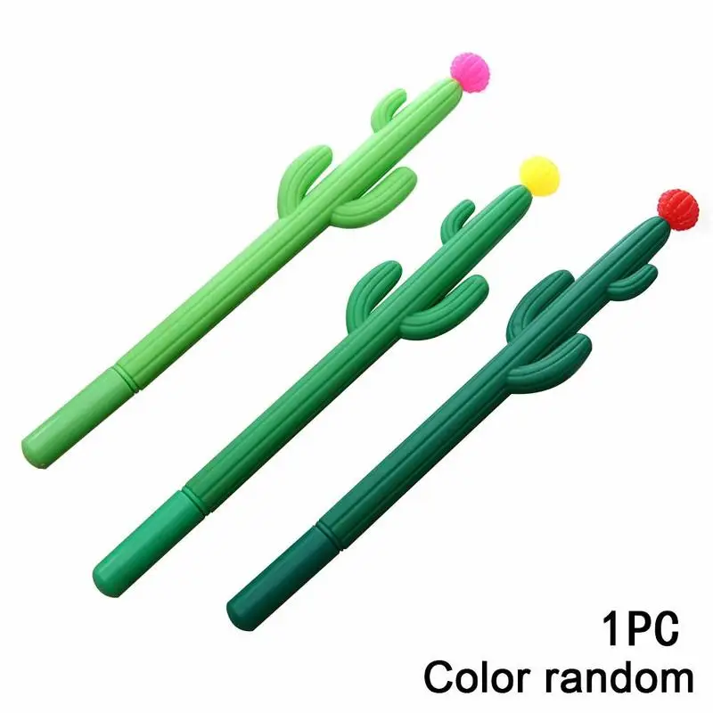 

1Pc 0.5mm Cactus Gel Pen Novelty Green Plants Kawaii Pens For Students Material Promotional Gel Pen Escolar Gifts Stationer