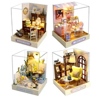 diy miniature doll house cabin kid child handcraft cottage wooden building model friend birthday gift assembling toy kit