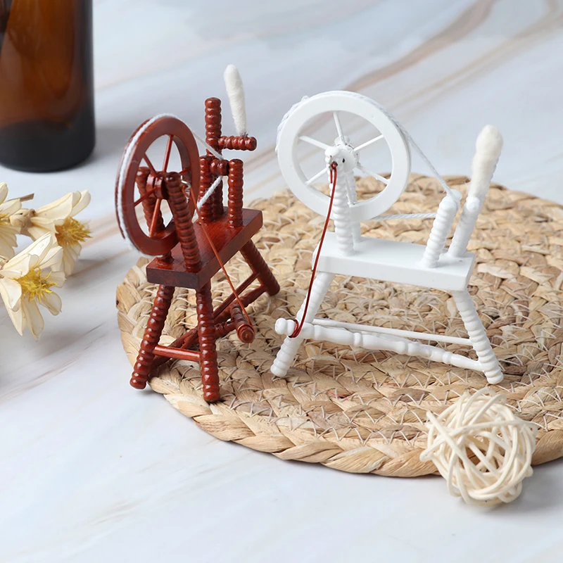 1 шт. Новинка 1/12 кукольный домик Миниатюрный деревянный спиннинг колесо
