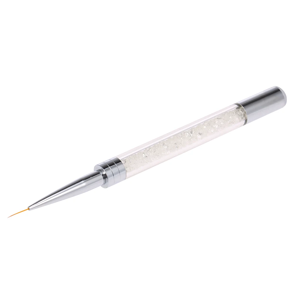 Двухсторонний дизайн ногтей ручка с кисточкой со стразами акриловый Резьба