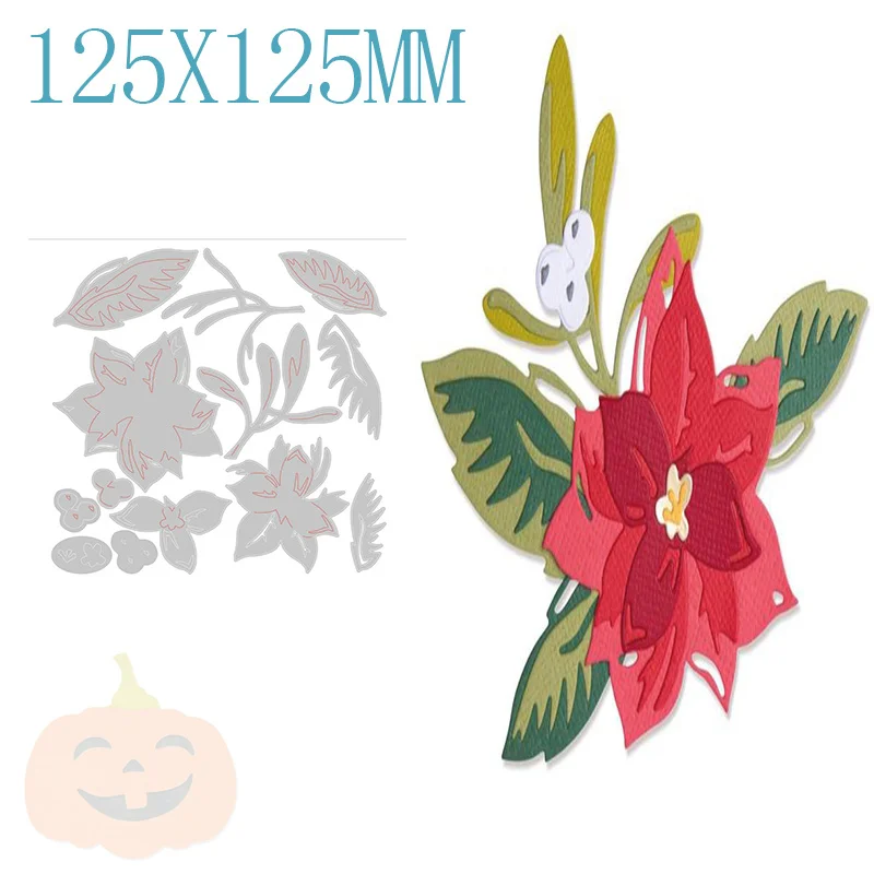 

Christmas Flower Metal Cutting Dies For DIY Making Scrapbooking Greeting Card Album Cut Paper No Stamp New Cutting Dies 2021