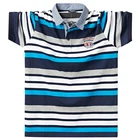 Мужская рубашка-поло в полоску, из натурального хлопка, размеры до 6XL