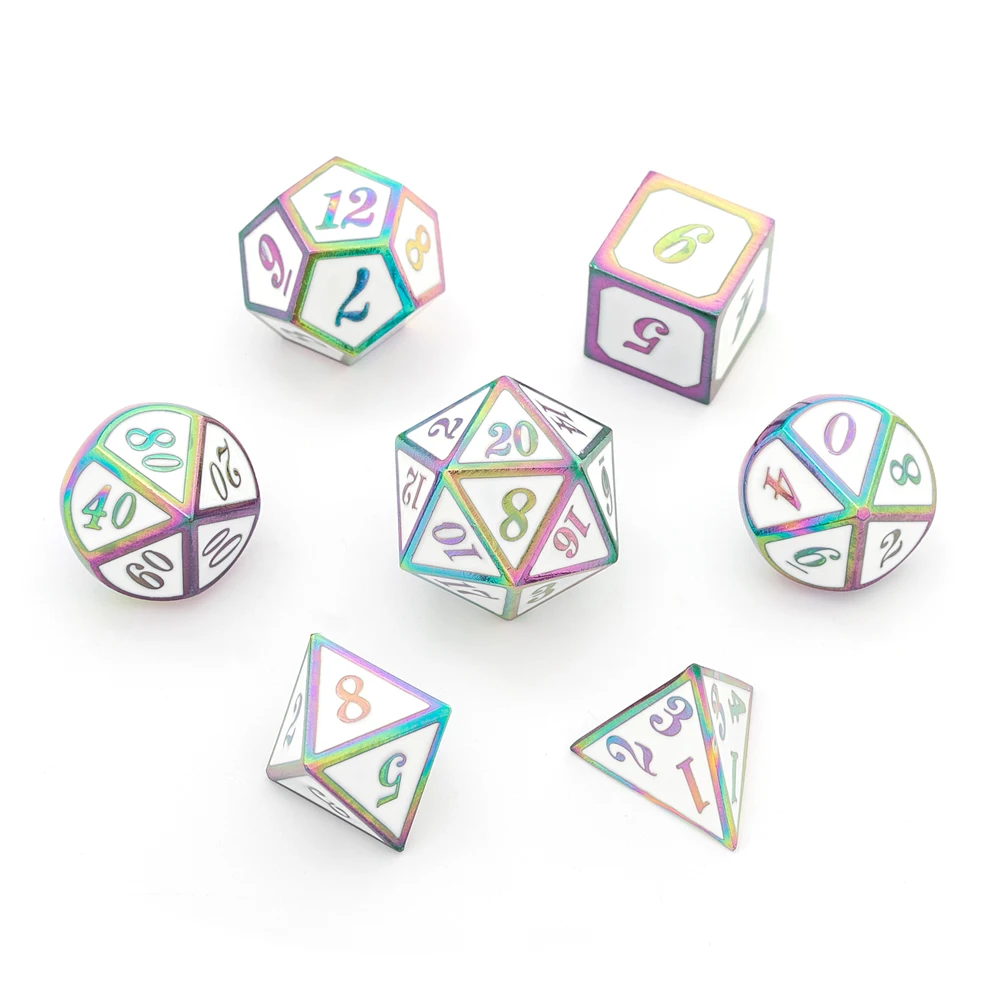 Chengshuo игральные кости dnd Металлический Набор для ролевых игр многогранные черные