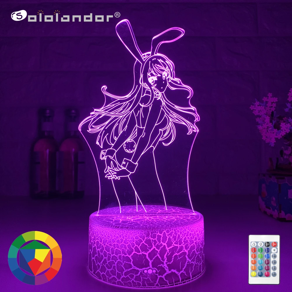 New Led Night Light Zero Two Figure Table 3d Lamp for Bed Room Decor Anime Waifu Gift Darling In The Franxx | Лампы и освещение
