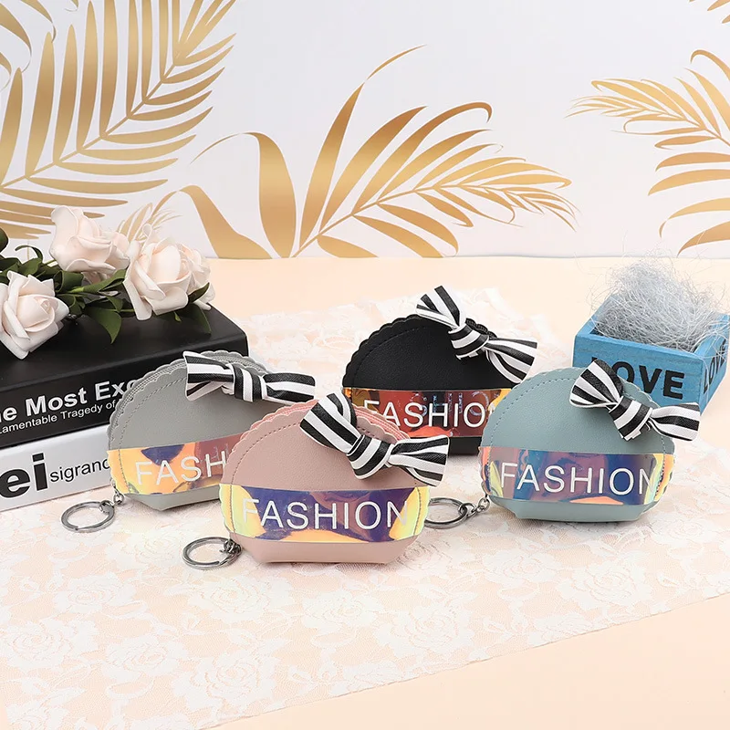 Модные креативные брелки для ключей с лазерным покрытием из искусственной кожи