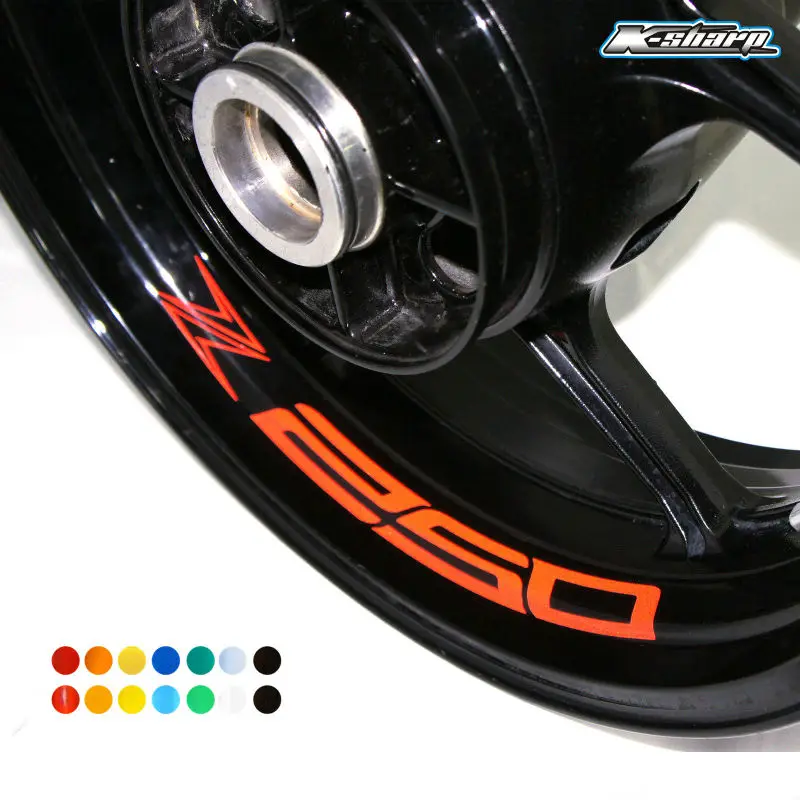 

8 X CUSTOM INNER RIM DECALS WHEEL Reflective STICKERS STRIPES FIT KAWASAKI Z 250